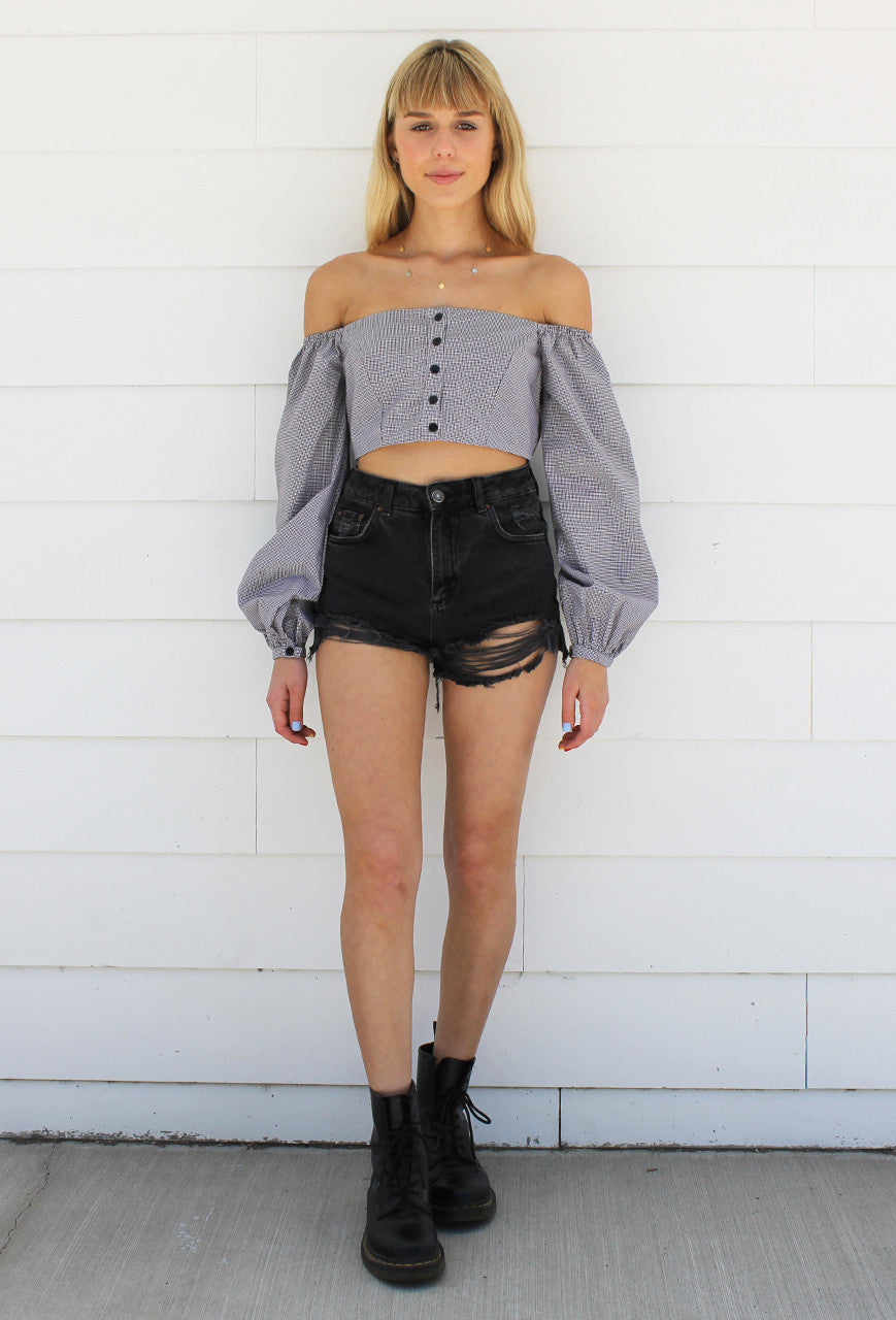Frenchie Gingham Crop Top