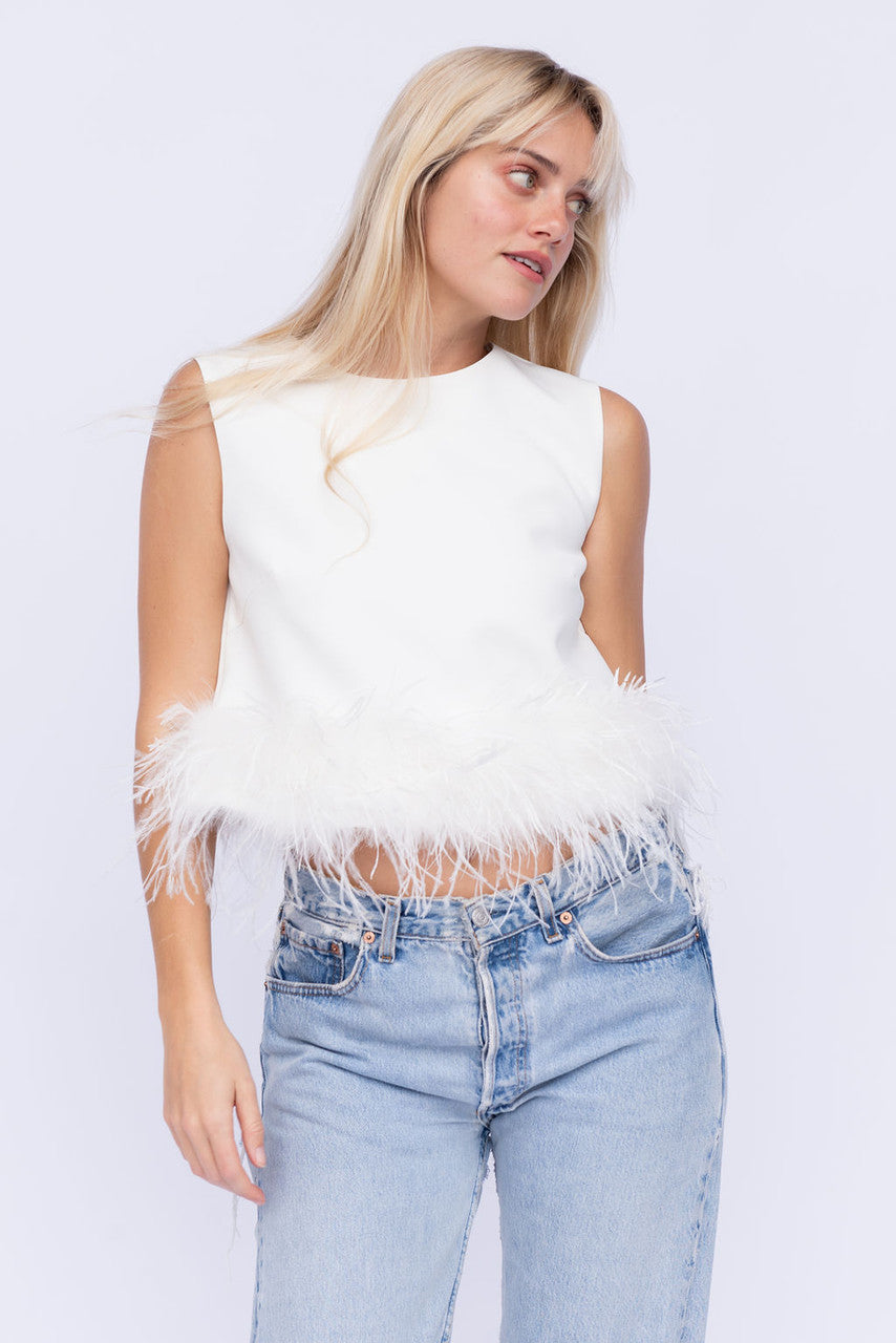 Light As Feather Shift Top In White