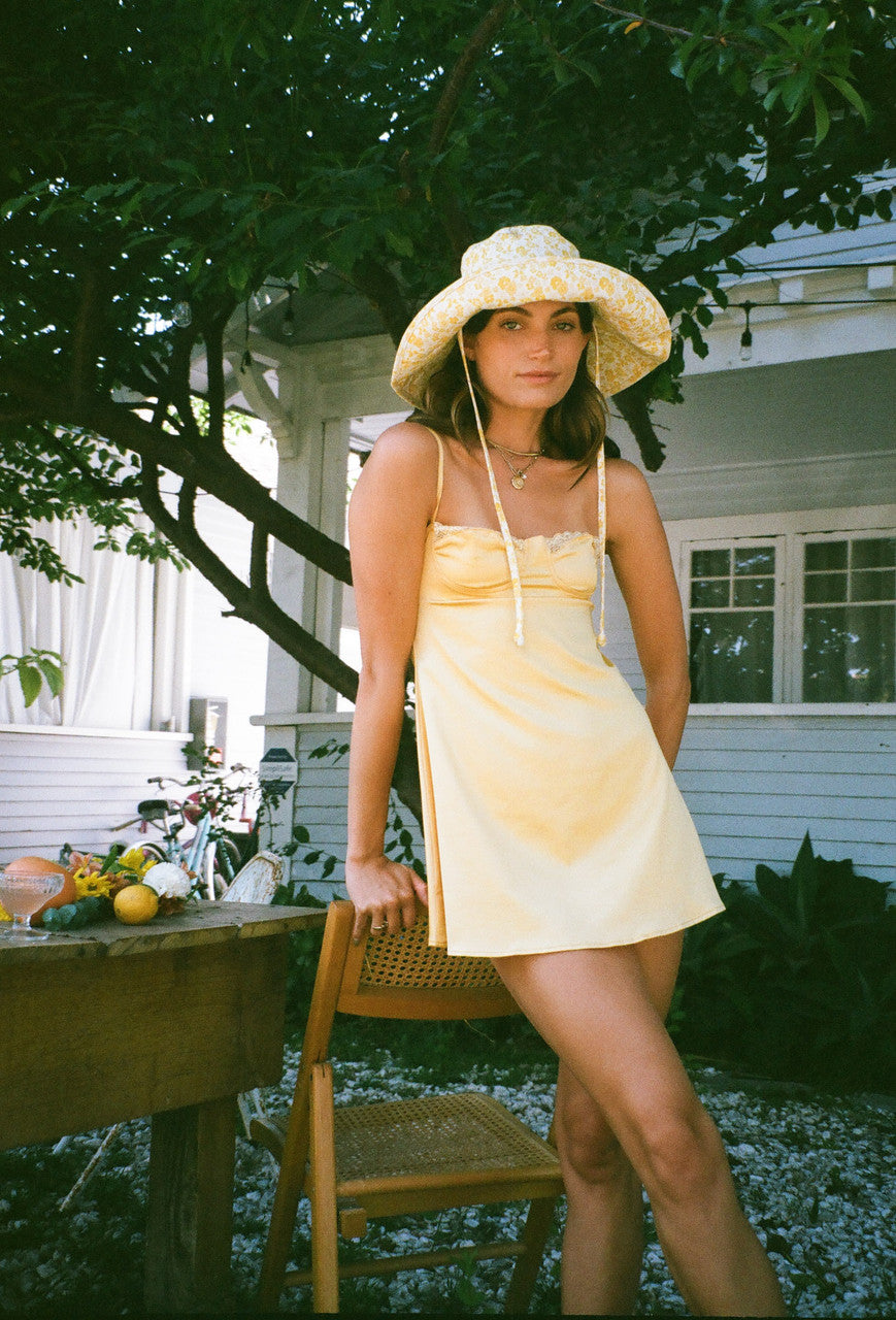 CALIstyle Desert Daze Satin Slip Mini Dress in Sunshine Yellow | Shop  Resurrection