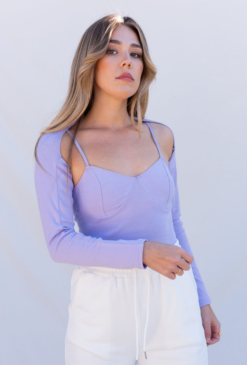 CALIstyle Love Is In The Air Shrug Set In Lavender