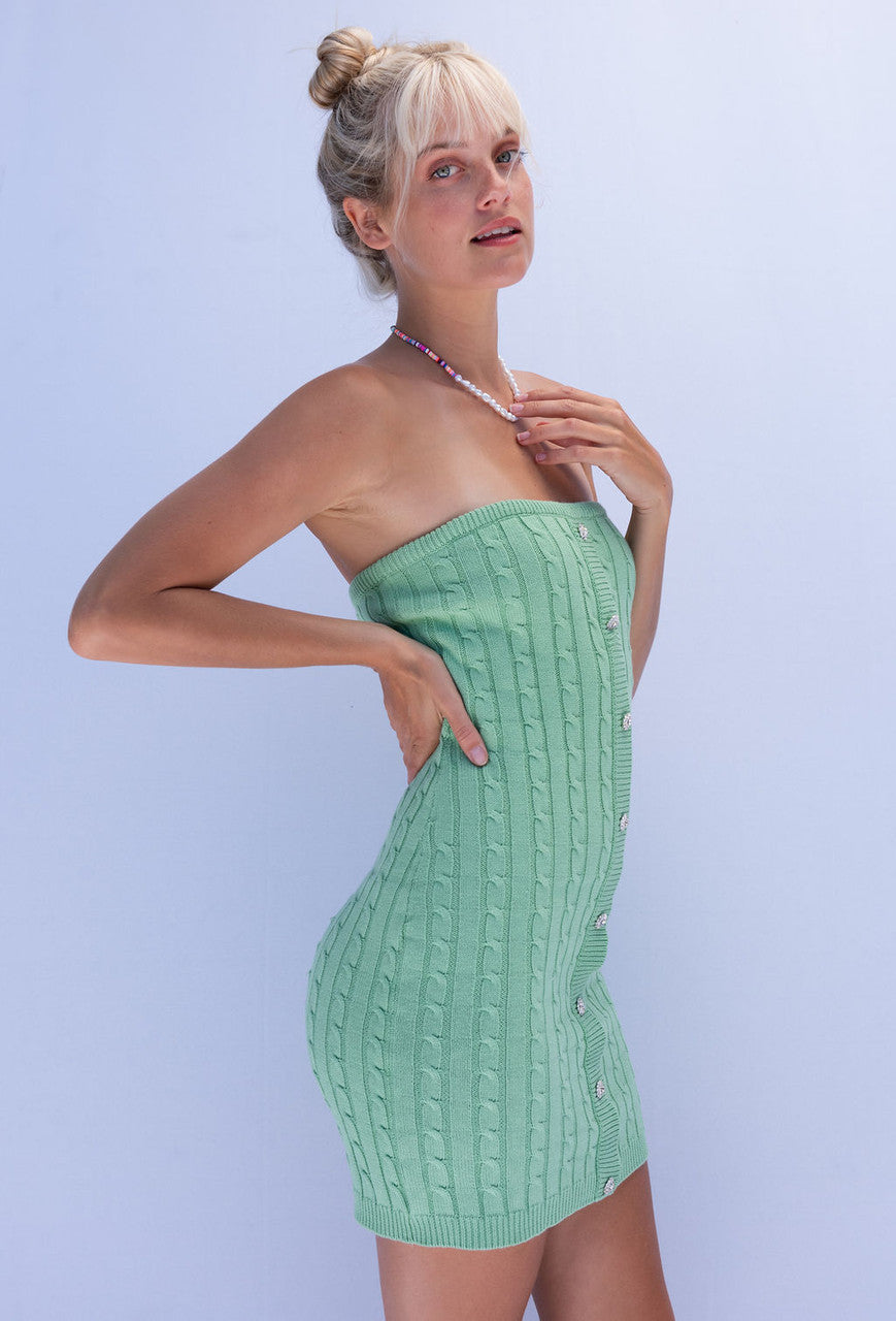 Kiwi Knit Cable Knit Tube Dress