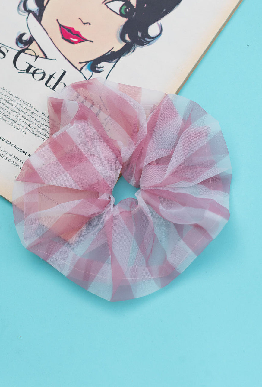 Check Me Out Scrunchie In Pink Gingham