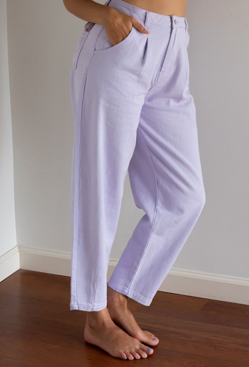 90's Baby High Rise Slouchy Jeans In Lavender