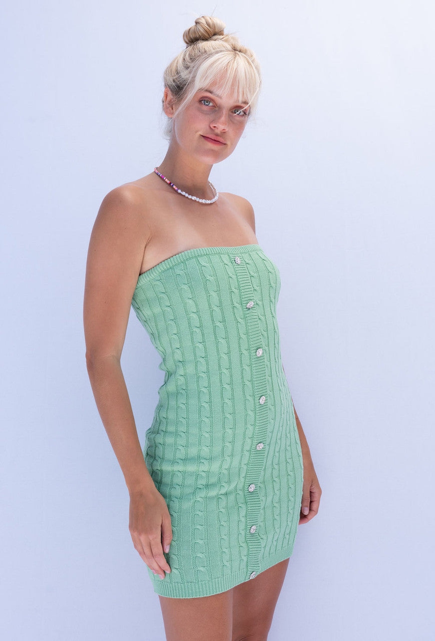 Kiwi Knit Cable Knit Tube Dress
