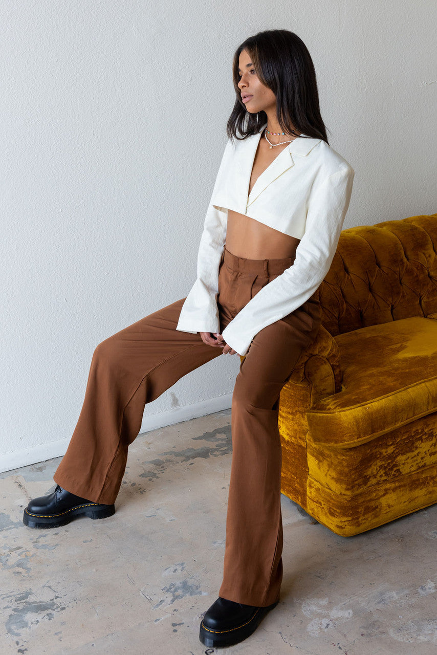 Giselle Trouser Pant In Chocolate Brown